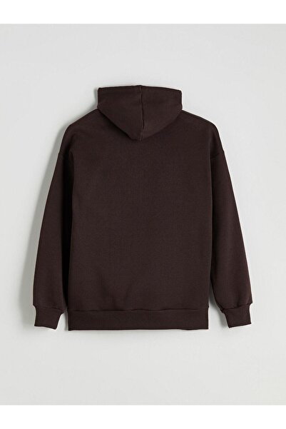 LC Waikiki Kapüşonlu Oversize Kadın Kalın Fermuarlı Sweatshirt (W5)