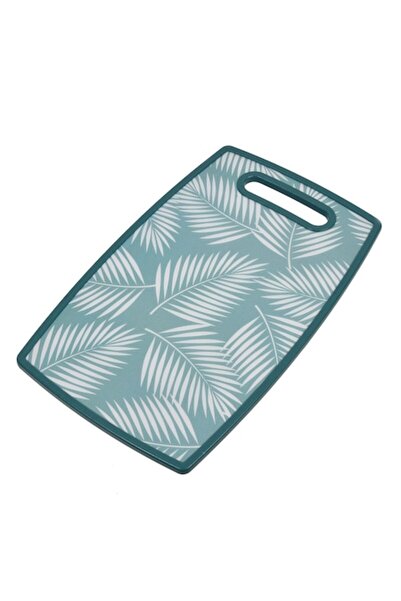 SHOPIENS Plastic Cutting Board with Tropical Green Leaves Design, Shopiens®, 37 x 23 cm