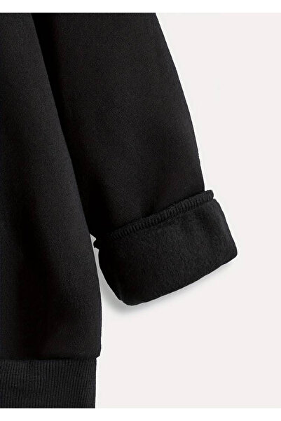 MODA Hanorac negru pentru adulți turcesc Bozkurt cu imprimeu cu glugă Swea tr...