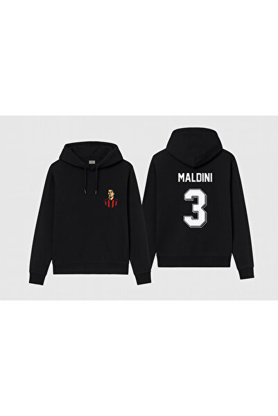 MODA Jucătorul de fotbal Paolo Maldini cu imprimeu Hanorac pentru băieți negru cu glugă Swea tricou