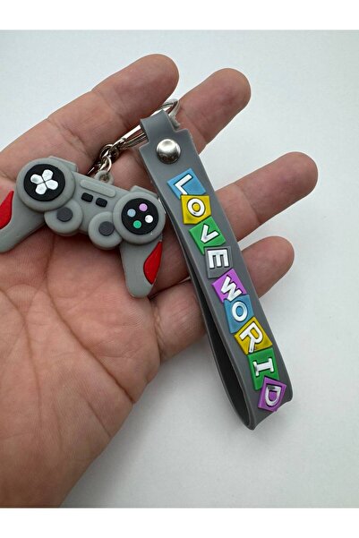 Herşey Nota Gray Silicone Game Console Figure Keychain – Flexible and Durable Design