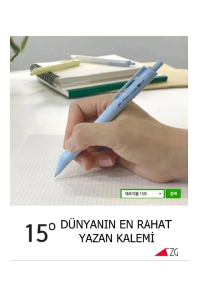 ZERO G TECH 15°C Derece Eğimli Soft Yumuşak Sarı Siyah Tükenmez Kalem 0.5mm