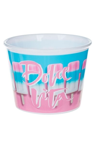 SHOPIENS Set of 4 round plastic bowls Shopiens®, for serving ice cream, reusable, with print