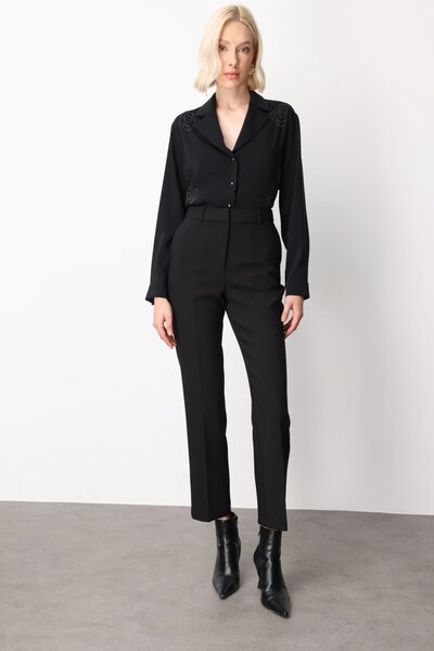 Ekol Pipe Leg Trousers with Side Pockets