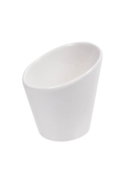 SHOPIENS Shopiens® sauce serving bowl, porcelain, white with asymmetrical finish, 80 ml