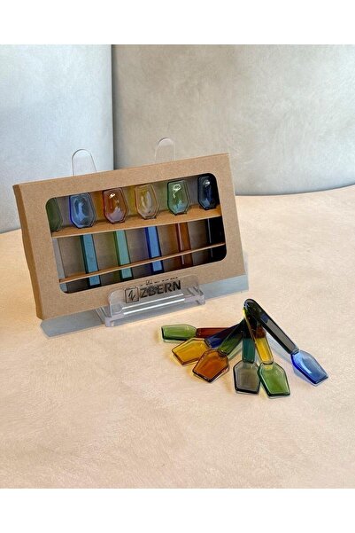 Hayveys 6-Piece Colorful Glass Spice Spoon Presentation Spoon