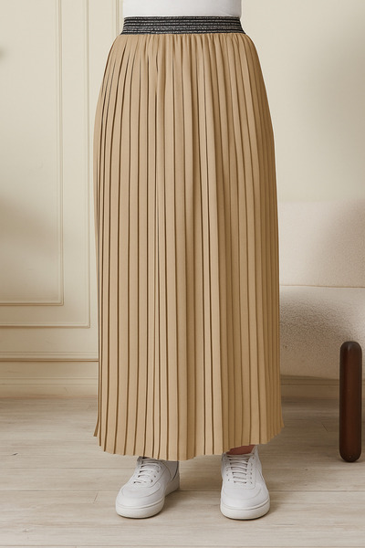 AVVER Women's Pleated Lined Chiffon Skirt