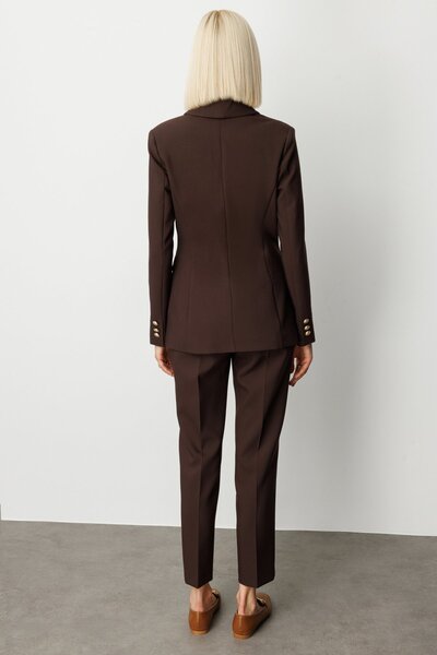 Ekol διπλό πέτο Μπουφάν με τσέπες με κάλυμμα γιακά 5013-26k Καφέ