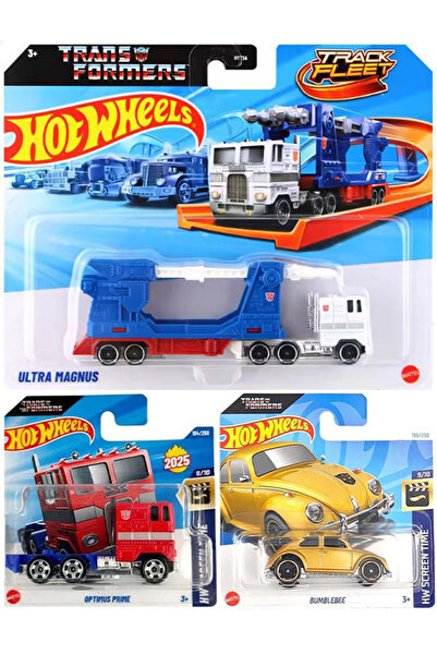 HOT WHEELS 3 Araç Transformers Set - Optimus Prime & Bumblebee & Ultra Magnus (1/64)