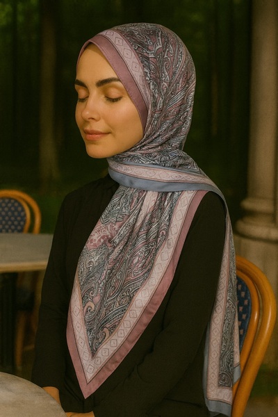 VIEN POLO شال قطني منقوش