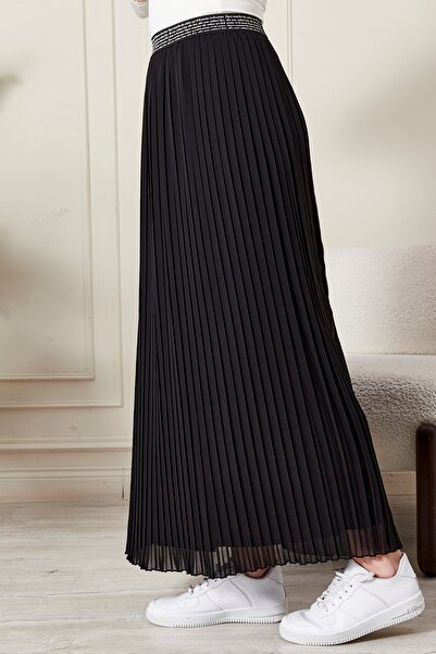 AVVER Women's Pleated Lined Chiffon Skirt