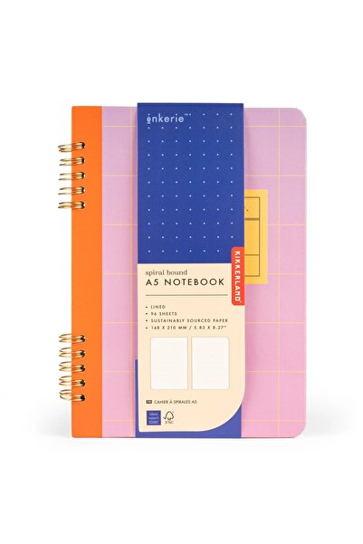 Kikkerland Inkerie Çizgili Telli A5 Defter