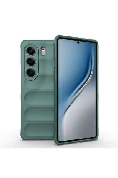 Cep Plus Tecno Camon 40 Pro Case Flexible Tpu Hollowed Out Back Surface Design Zore Ethnic Silicone Cover - Navy Blue