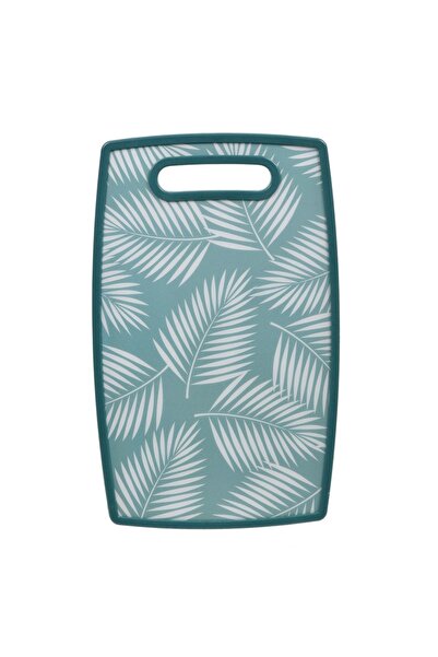 SHOPIENS Plastic Cutting Board with Tropical Green Leaves Design, Shopiens®, 37 x 23 cm
