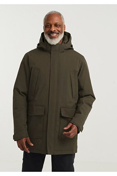 Jack Wolfskin Canyon Shıeld Parka M Erkek Obsidian Moss Outdoor Ceketi A65119...