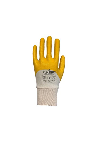 ACTIVEHAND Nitrile Coated Cotton Gloves Ac 06 Yellow No:9