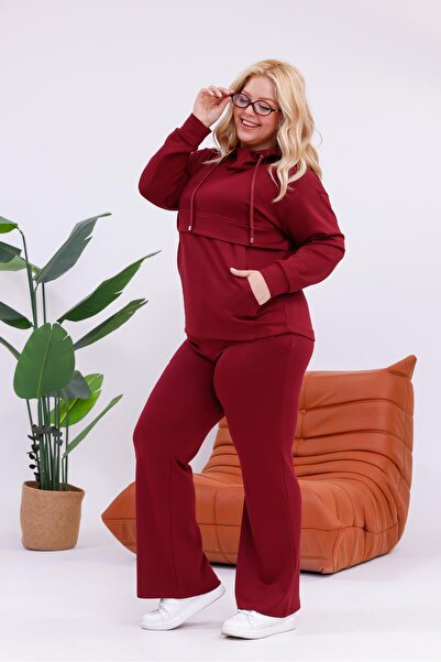 Siyezen Plus Size Kangaroo Pocket Modal Fabric Set