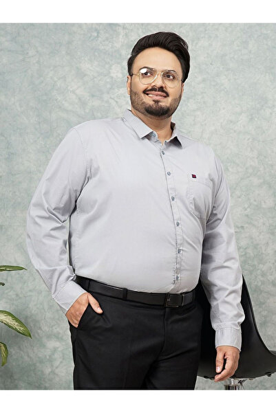 HardSoda By Styli Plus Men Grey Regular Fit Casual Shirt