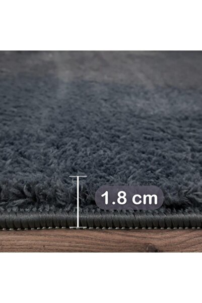 Bonny Home Relax Anthracite Cut Runner Non-Slip Based Machine Washable Soft Plush Carpet