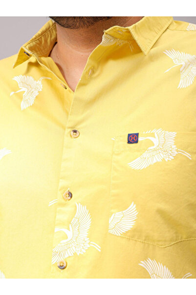 HardSoda By Styli Plus Men Yellow Regular Fit Casual Shirt