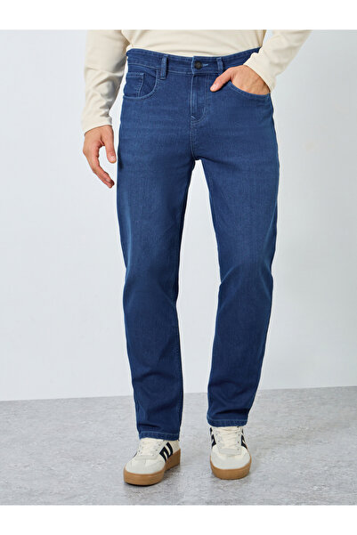 Styli بنطلون جينز رجالي متوسط ​​الارتفاع بقصّة عادية