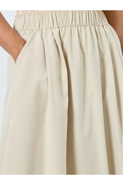 Take Two By Styli Beige A-Line Midi Skirt