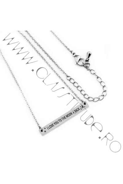 KESNUP Chain in English I love you to the Moon & Back Silver
