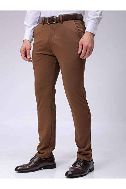 The Indian Garage Co By Styli Men Brown Slim Fit Textured Knit Trousers