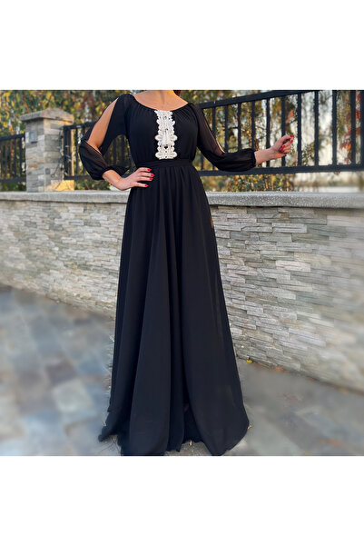 Ie Traditionala Rochie lunga cu motive crosetate Morticia