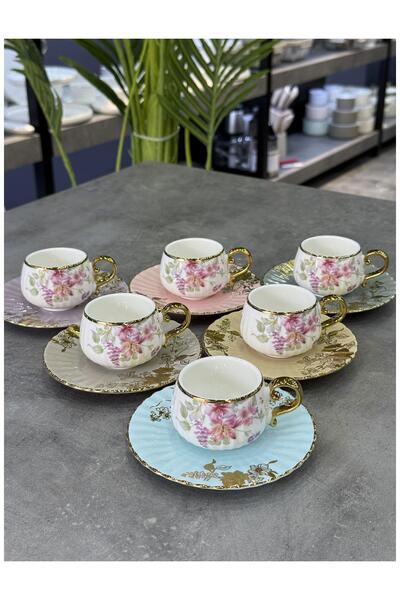 Doğudeko Dovy Luxury Porcelain 6-Piece Cup Set