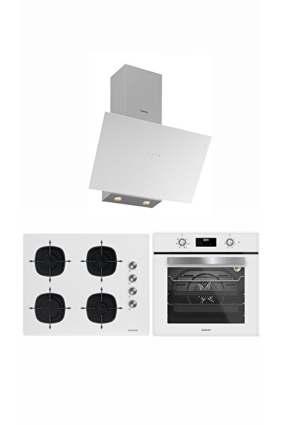 Silverline Beyaz 65 Cm Ocaklı Dijital Fırınlı Ankastre Set (3481 Flam - CS5700E7W01 - BO6502W02 )