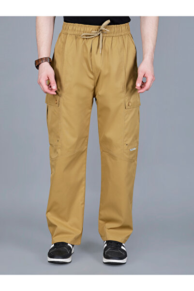 Fort Collins By Styli Men Solid Cargo Pants with Drawstring