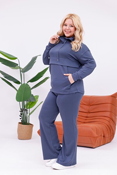 Siyezen Plus Size Kangaroo Pocket Modal Fabric Set