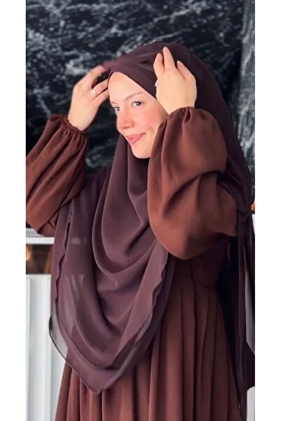 HANİQUE Hac Umre Oval Shaded Sufle Tesettür