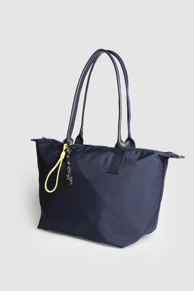 La La'Graccio Paris La'Graccio Paris Women's Muse Large Size Parachute Fabric Shoulder Bag Navy Blue