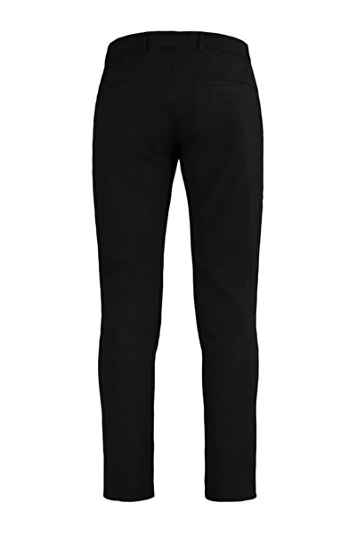 REFA COLLECTİON Black Slim Fit Italian Cut Chino Fabric Trousers