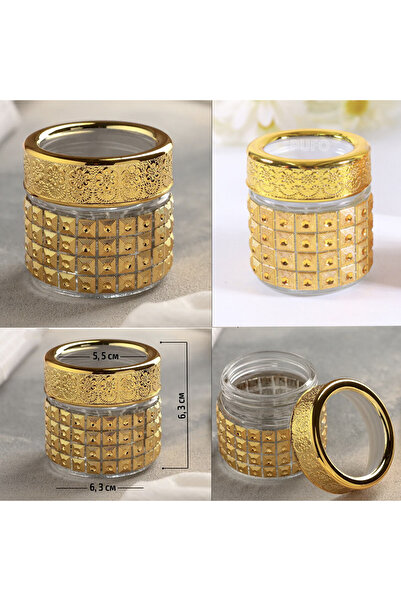 PUFO Ellegance glass container for sugar, coffee, tea or spices, gold