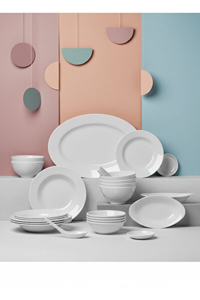 Bin Shihon Luxury 40/25-piece melamine dinner set, suitable for 6 people, whi...