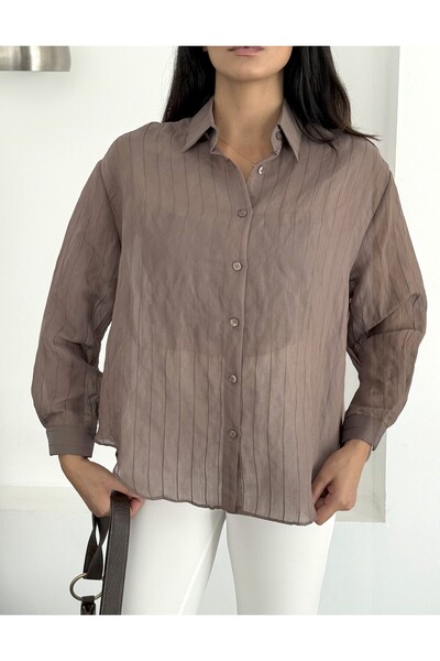 NOA LİNE Women's Oversize Striped Shirt