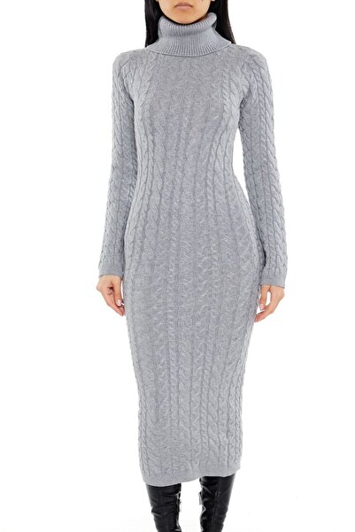 Forever 21 Örgü Desenli Midi Triko Elbise