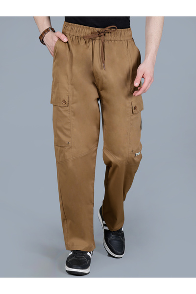 Fort Collins By Styli Men Solid Cargo Pants with Drawstring