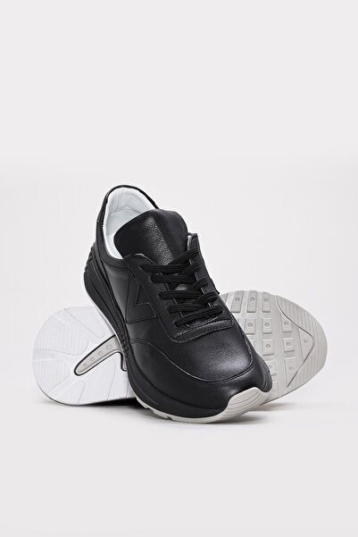 Ayakkabıhane Pantofi sport de damă negri din piele naturală, la interior și l...