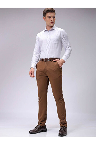 The Indian Garage Co By Styli Men Brown Slim Fit Textured Knit Trousers
