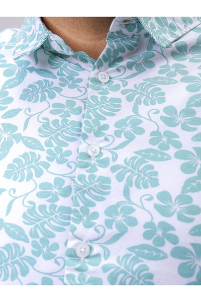 HardSoda By Styli Plus Men Blue Regular Fit Floral Casual Shirt