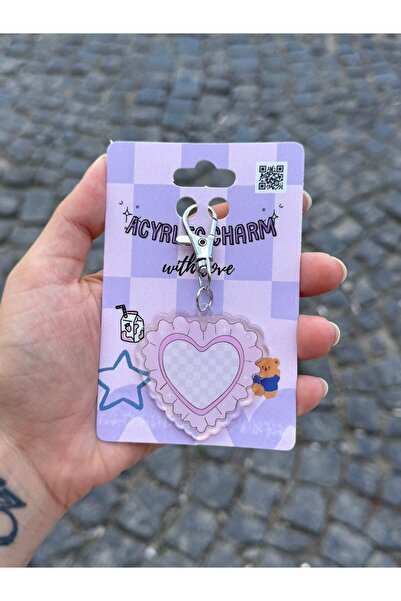 Planet Butik Pink Heart Acrylic Charm