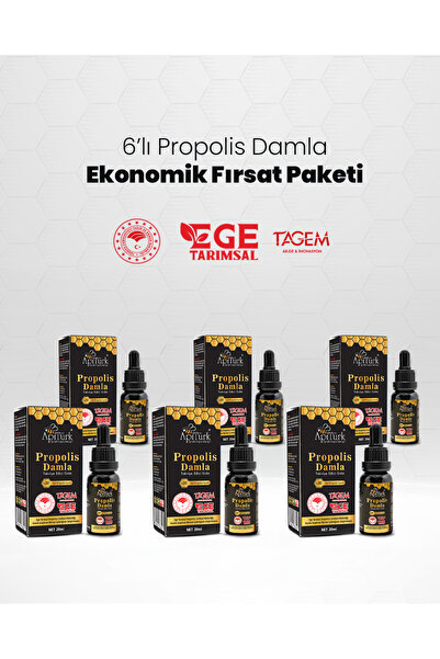 APİTÜRK Propolis Damla 20ml 6 Adet
