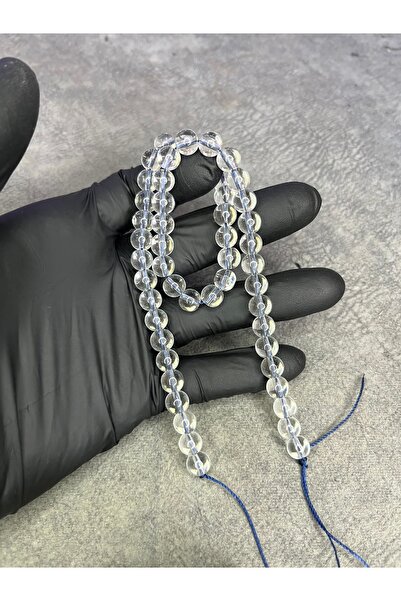 Mos Tespih سلسلة خرز من الزجاج الشفاف والأحجار الطبيعية (مجموعة تحتوي على 50 ...