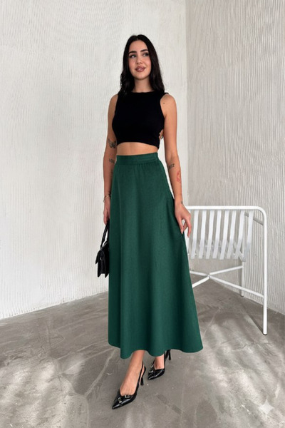 Gugus Women's Long Suede Skirt Flawless/Mevlana Model 90 cm Full Length