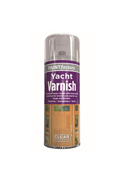 Paint Factory Yacht Varnish Spray Clear Gloss 250ml