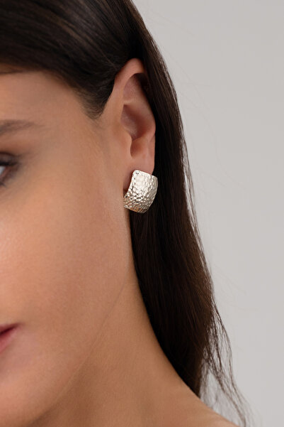 Baskın gümüş 925 Ayar Gümüş Dövme Çivili Tasarım Küpe